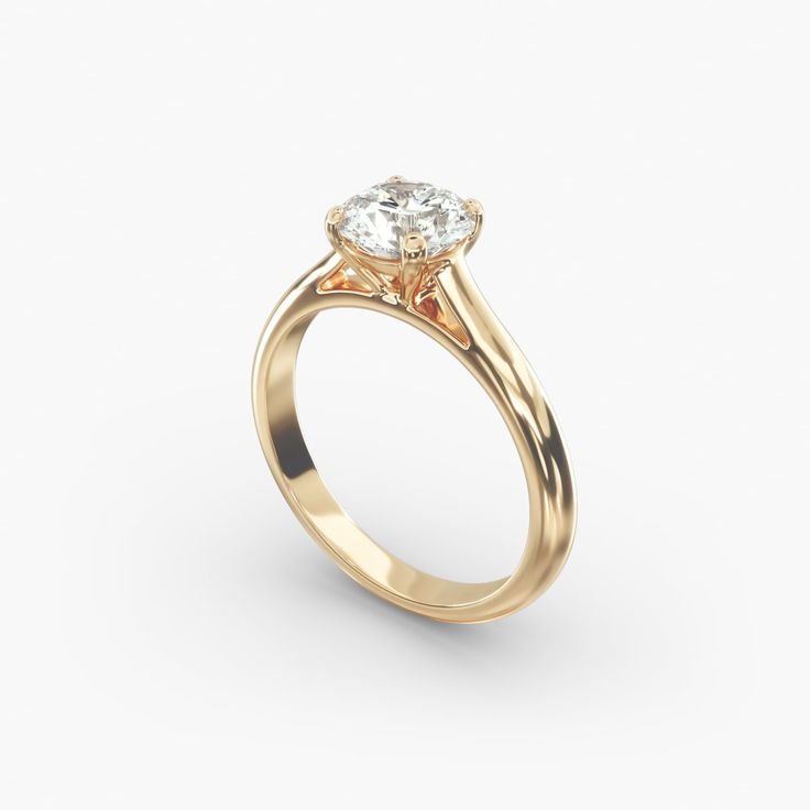 Golden Glow Solitaire Ring 